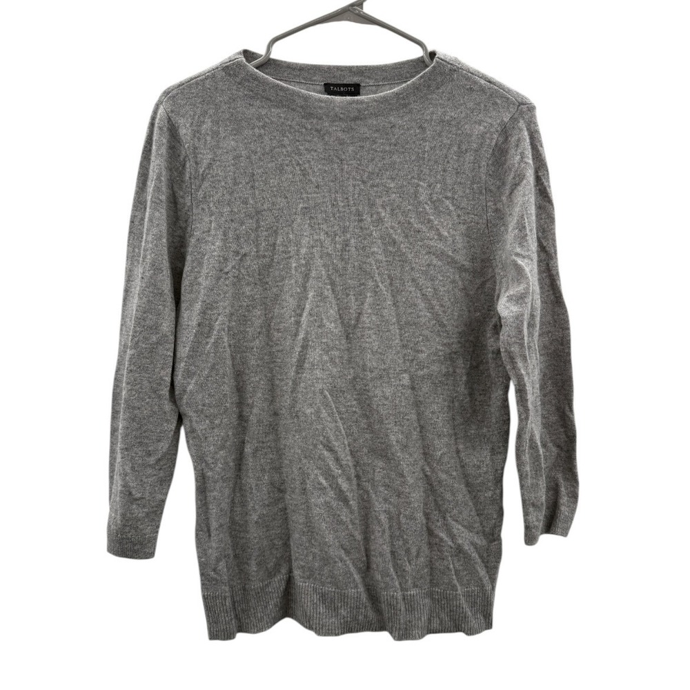 Talbots NWTâ Cashmere Sweater Size Large Gray Soft Knit Lightweight Pullover